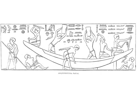 Ancient Egyptian Depiction Of Building A Boat Coloring Page